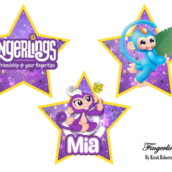 Fingerlings Affen Sterne Digitale Download Datei für den Online ESL Unterricht (VIPKid, GoGoKid, DaDa, QKids, PalFish, etc.)