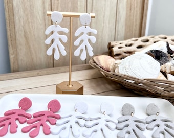 Pendientes arcilla polimérica coral