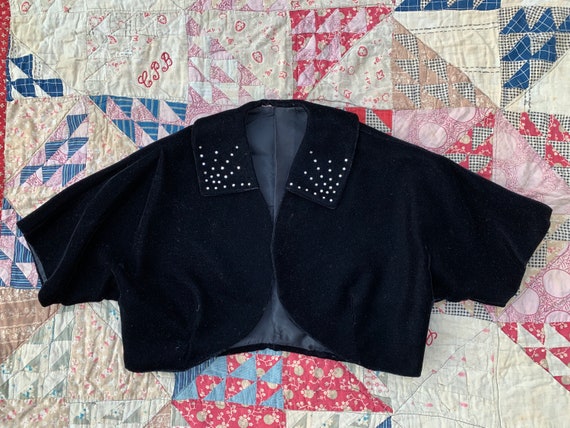 vintage 1940s 50s darling glamour black velvet spa