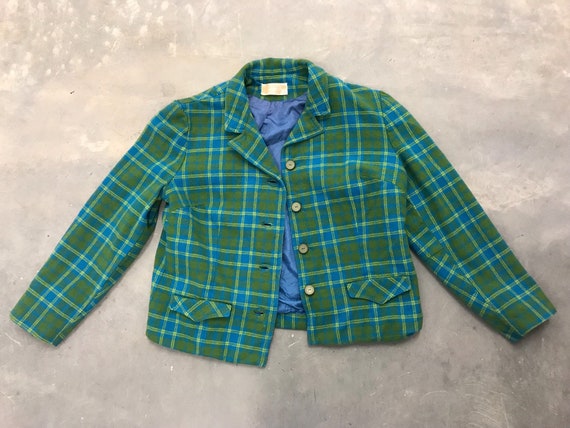 Vintage 70s Pendleton Woolen Mills blue green blaz