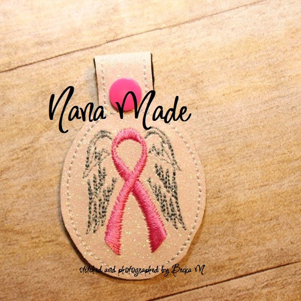 Awareness Ribbon with Wings Snap Tab