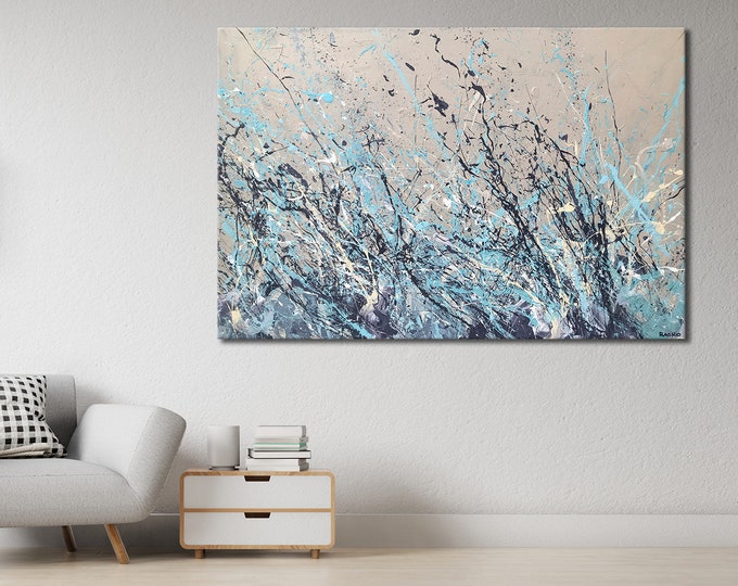Original Extra Large TEXTURED ABSTRACT Painting, Acrylic Art, Beige ...