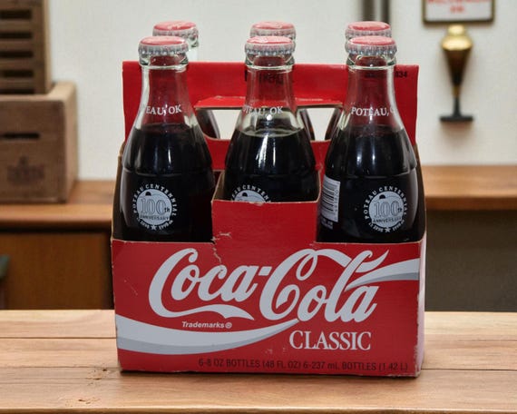 Coca-cola Centennial Six Pack – 1998 Poteau, OK Collector Bottles