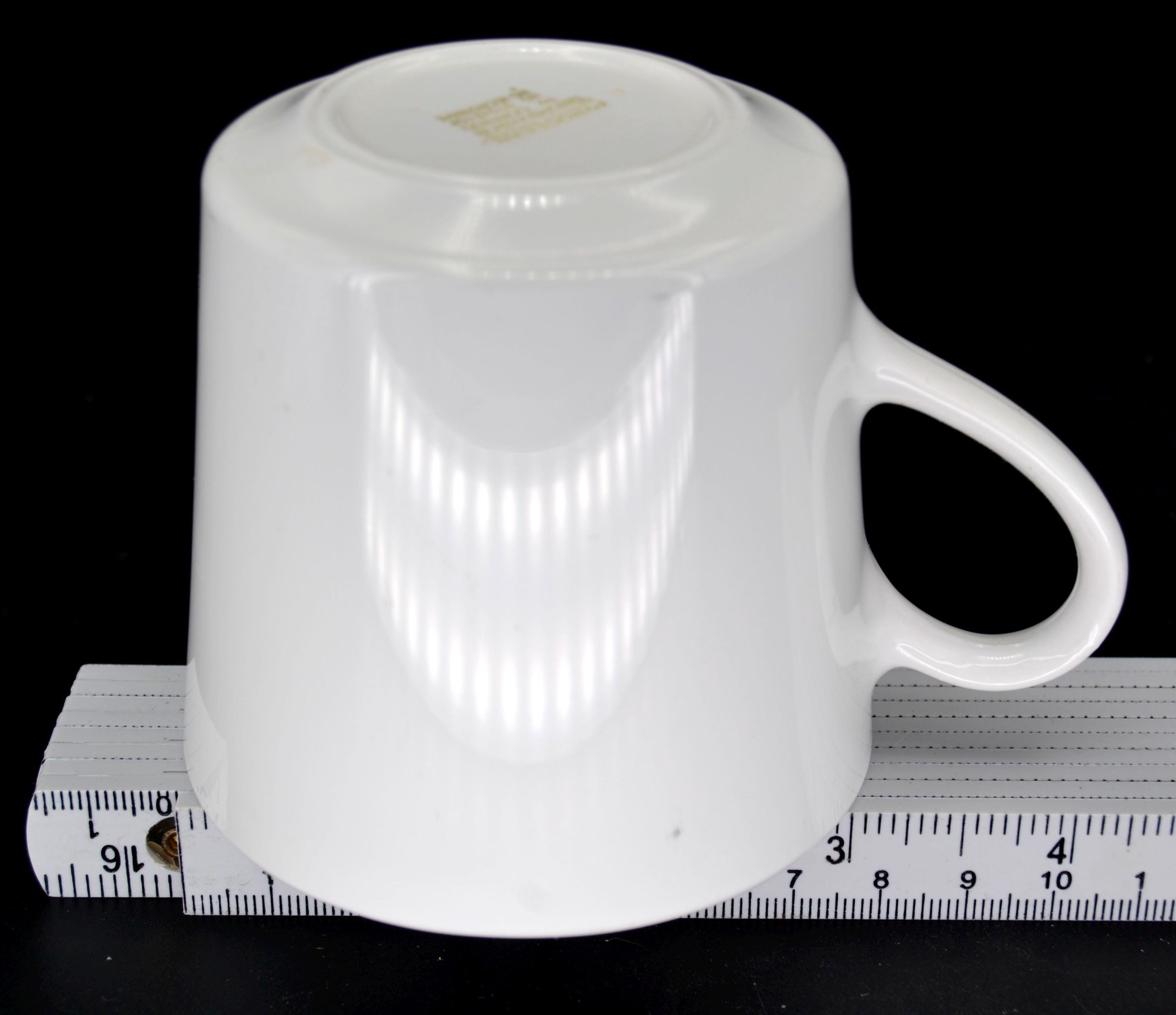 Pyroceram Tableware Vintage Corning Corelle Pyroceram Flat Coffee Cup White Narrow Rim ...