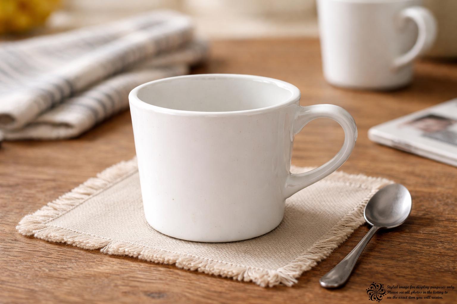 Pyroceram Tableware Vintage Corning Corelle Pyroceram Flat Coffee Cup White Narrow Rim ...
