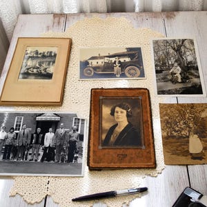 Vintage Antique Photo Lot – 1920s–1970s Americana Portraits, Old Car Snapshot, Rogers Arkansas Studio, Dog Training Class 1977