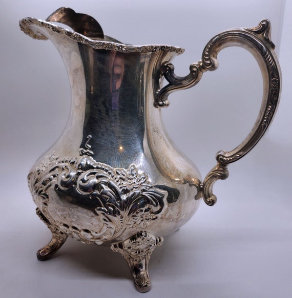Vintage Poole Silver Plate EPCA Pitcher | Hand-chased English