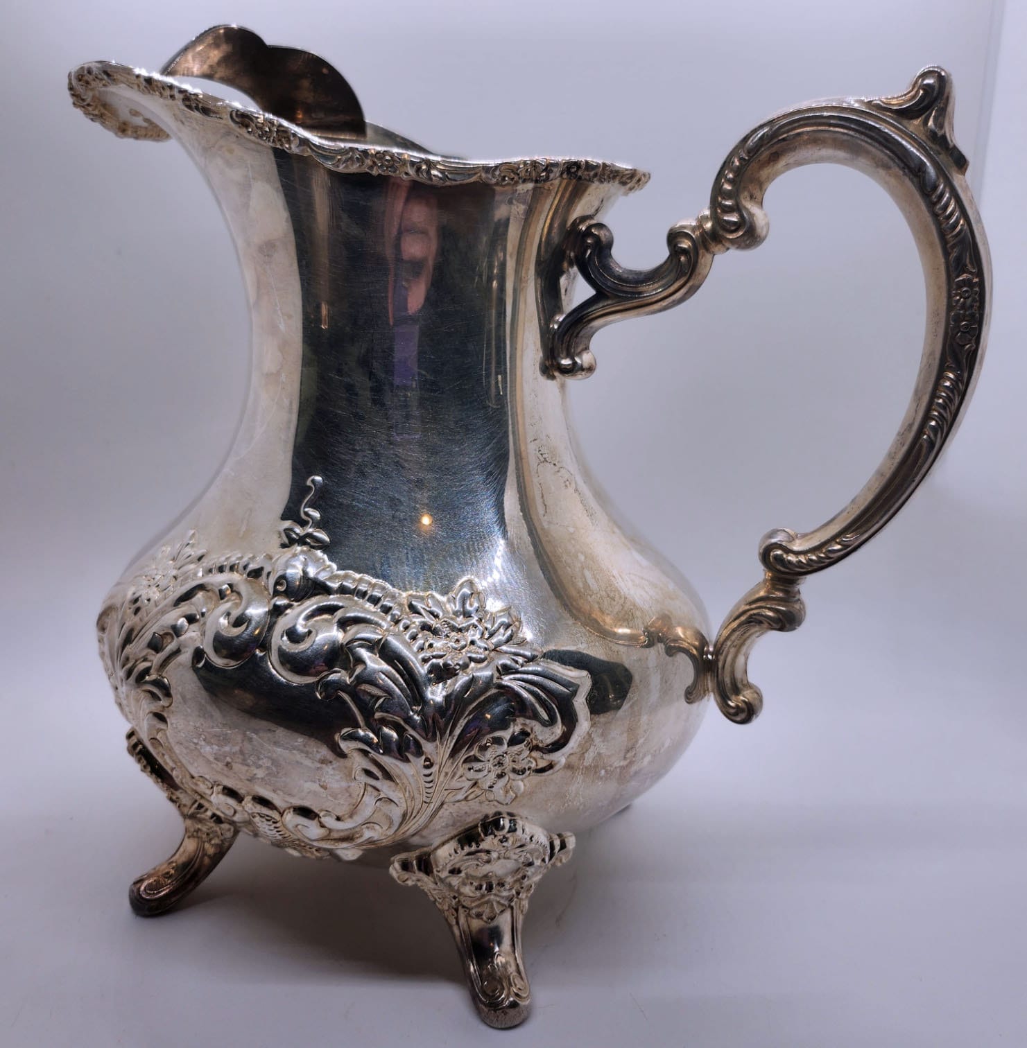 Vintage Poole Silver Plate EPCA Pitcher | Hand-chased English