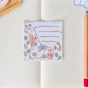 Silly Little Zoo Memo Sheets / 20 fogli sciolti / Carta per appunti / Estetica / Fatta a mano / Tagliata a mano / simpatici animali, giraffa, rana, zoo