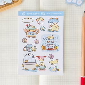 Entchen Stickerbogen | Bullet Journal Aufkleber, Niedliche Planer Aufkleber, Scrapbook Aufkleber, PenPal Buchstabe | Ente, Dusche, niedlich