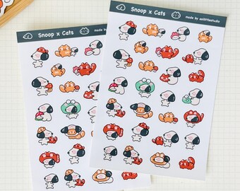 Snoop & Cats Sticker Sheet | Bullet Journal Stickers, Cute Planner
