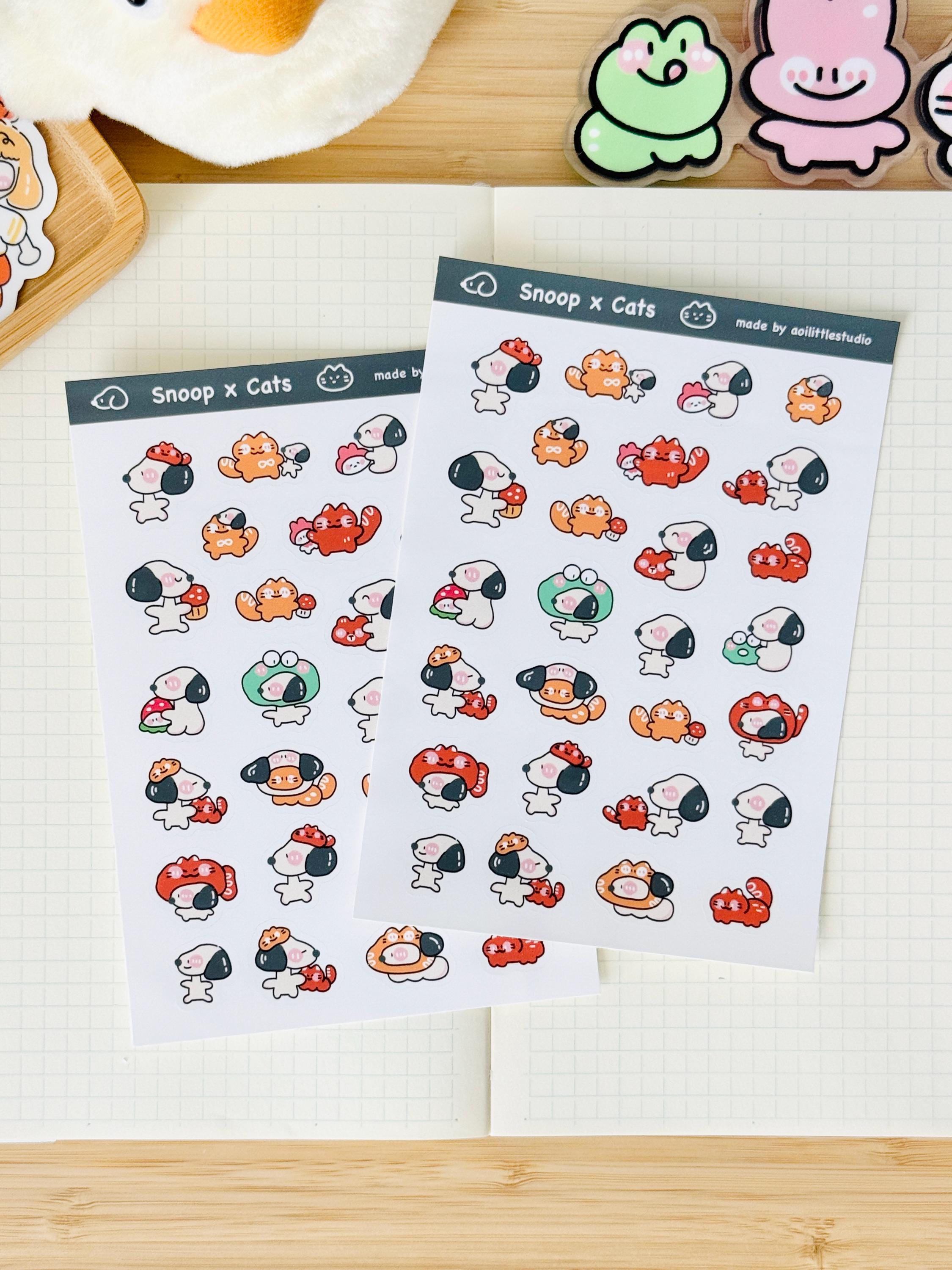 Snoop & Cats Sticker Sheet | Bullet Journal Stickers, Cute Planner ...
