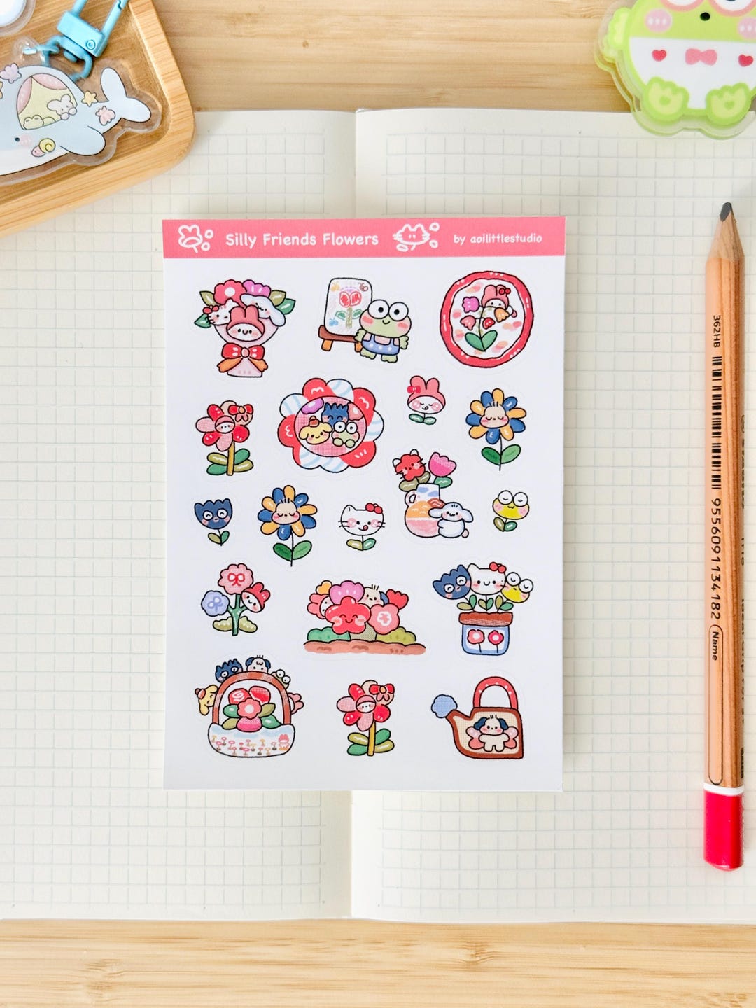 Silly Friends Flowers Sticker Sheet | Bullet Journal Stickers, Cute ...