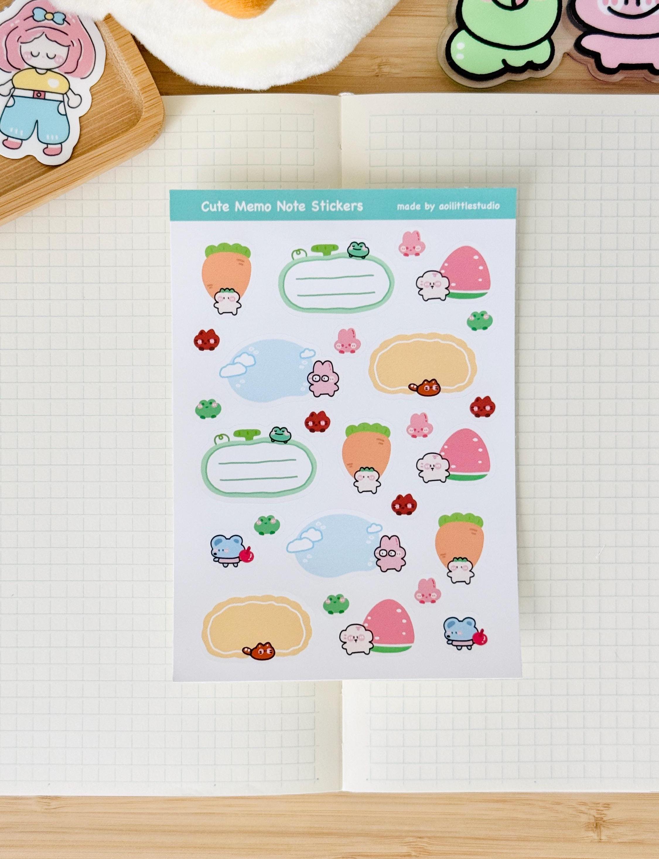 Cute Sticker Notes For History Cute Memo Note Stickies Sticker Sheet | Bullet Journal Stickers, Cute ...