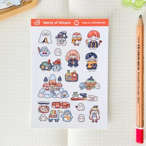 Adesivos do Mundo dos Magos | Adesivos para Bullet Journal, Adesivos Fofos para Planejadores, Adesivos para Scrapbook, Carta para Amigo por Correspondência | mágico, bruxo, escola