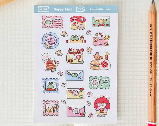 Happy Mail Sticker Sheet | Bullet Journal Stickers, Cute Planner ...