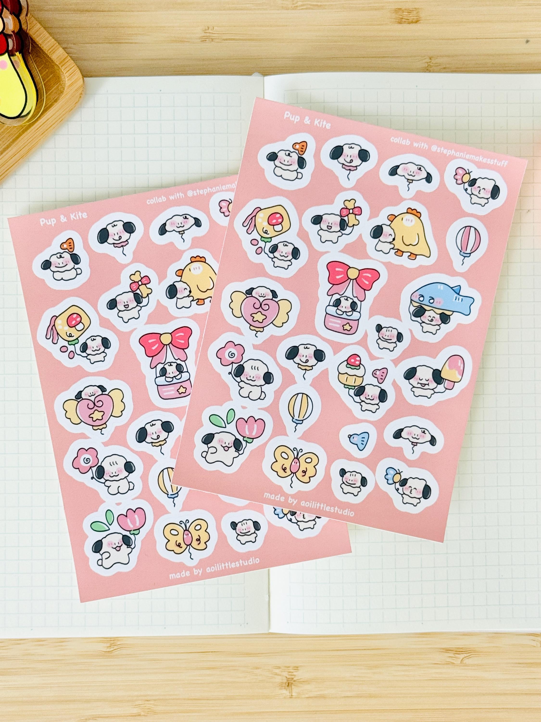 Pup & Kite Sticker Sheet | Bullet Journal Stickers, Cute Planner ...