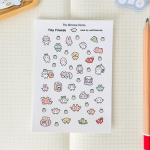 Adesivos para Amiguinhos | Adesivos para Bullet Journal, Adesivos Fofos para Planejador, Adesivos para Scrapbook, Carta para PenPal | fofinhos, pequeninos, amigos