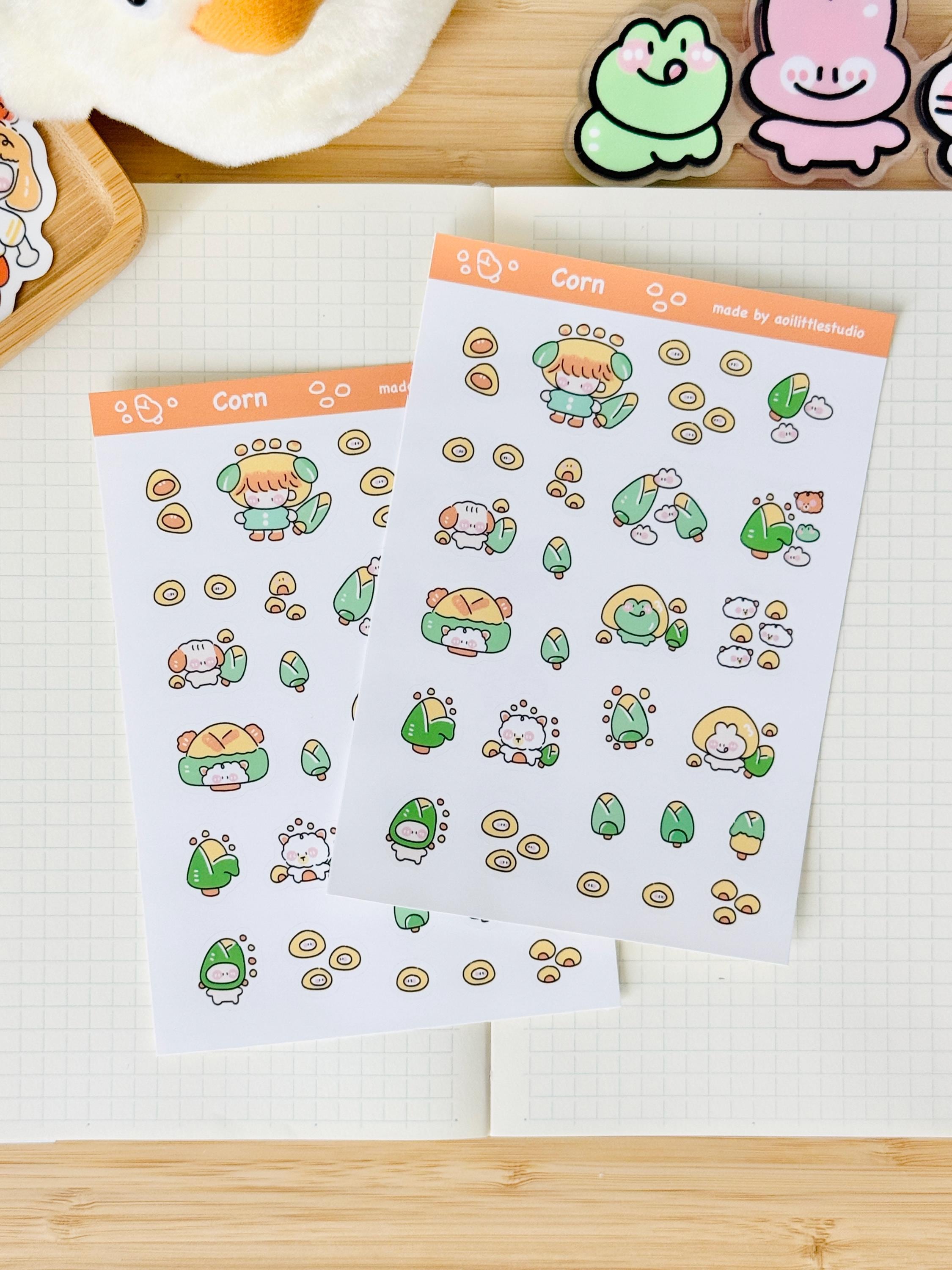 Corn Sticker Sheet | Bullet Journal Stickers, Cute Planner Stickers ...