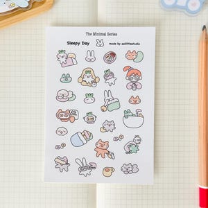 Adesivos para o Dia do Sono | Adesivos para Bullet Journal, Adesivos Fofos para Planejador, Adesivos para Scrapbook, Carta para Amigo por Correspondência | fofo, pequeno, casa, sono