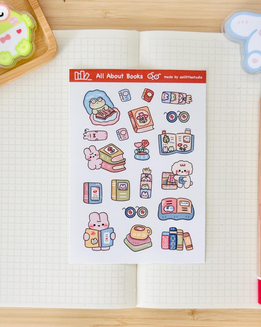 All About Books Sticker Sheet | Bullet Journal Stickers, Cute Planner ...