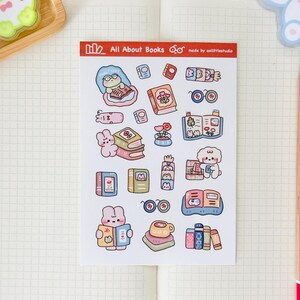 Adesivos Tudo Sobre Livros | Adesivos para Bullet Journal, Adesivos Fofos para Planejadores, Adesivos para Scrapbook, Carta para PenPal | leitor voraz, amante de livros