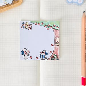Snoop Apple Picking-memobladen | Losse memoblaadjes | Notitiepapier | Esthetisch | Handgemaakt | Handgesneden | lezen, appels plukken, pup, 20 vellen