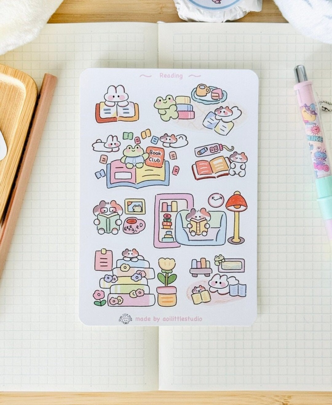 Reading Sticker Sheet Bullet Journal Stickers, Cute Planner Stickers ...