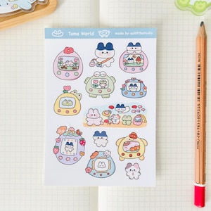 Adesivos Tama World | Adesivos para Bullet Journal, Adesivos Fofos para Planejador, Adesivos para Scrapbook, Carta para PenPal | Animais fofos, Tama