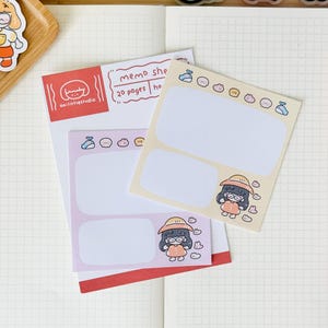 Summer Days Memo Sheets | 20 Loose Memo Sheets | Note Paper | Aesthetic | Handmade | Hand-cut | Summer Time, Pink, Yellow, 2 options
