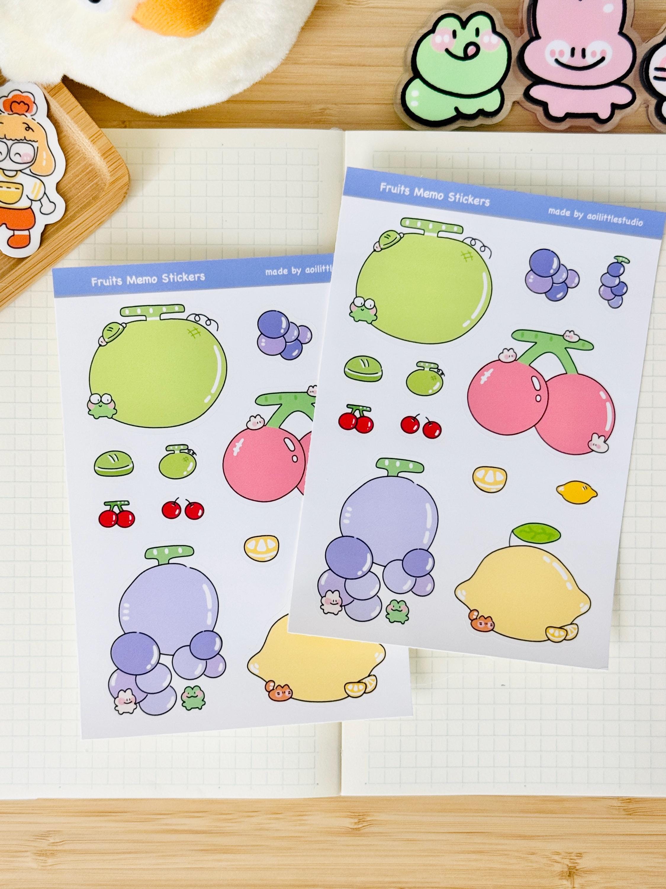 Fruits Memo Sticker Sheet | Bullet Journal Stickers, Cute Planner ...