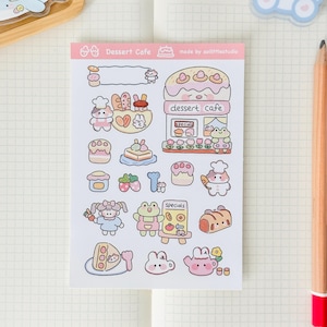 Adesivos para Café de Sobremesas | Adesivos para Bullet Journal, Adesivos Fofos para Planejador, Adesivos para Scrapbook, Carta para Amigo por Correspondência | sobremesa, café, chá