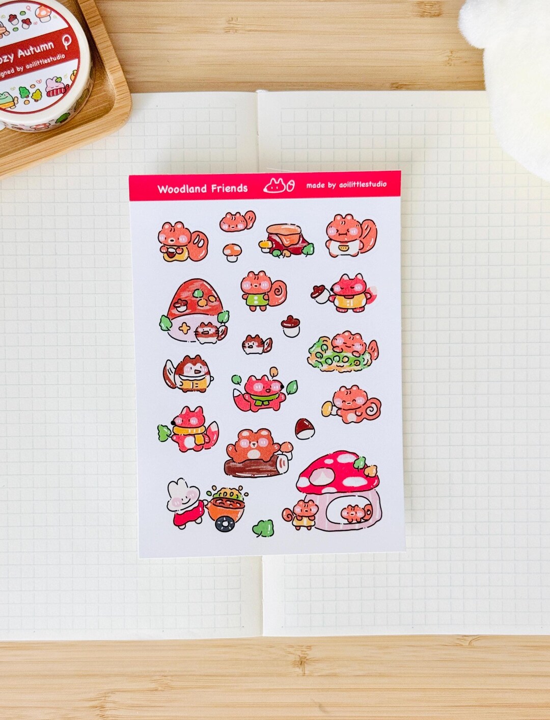 Woodland Friends Sticker Sheet | Bullet Journal Stickers, Cute Planner ...