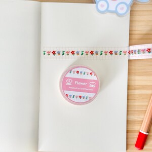 Washi Tape [Blüte] | Unikat | Bunt | 10m x 15mm | Niedliches Washi Tape, Journaling Tape, Schreibwaren Klebeband, blumiges Washi Tape