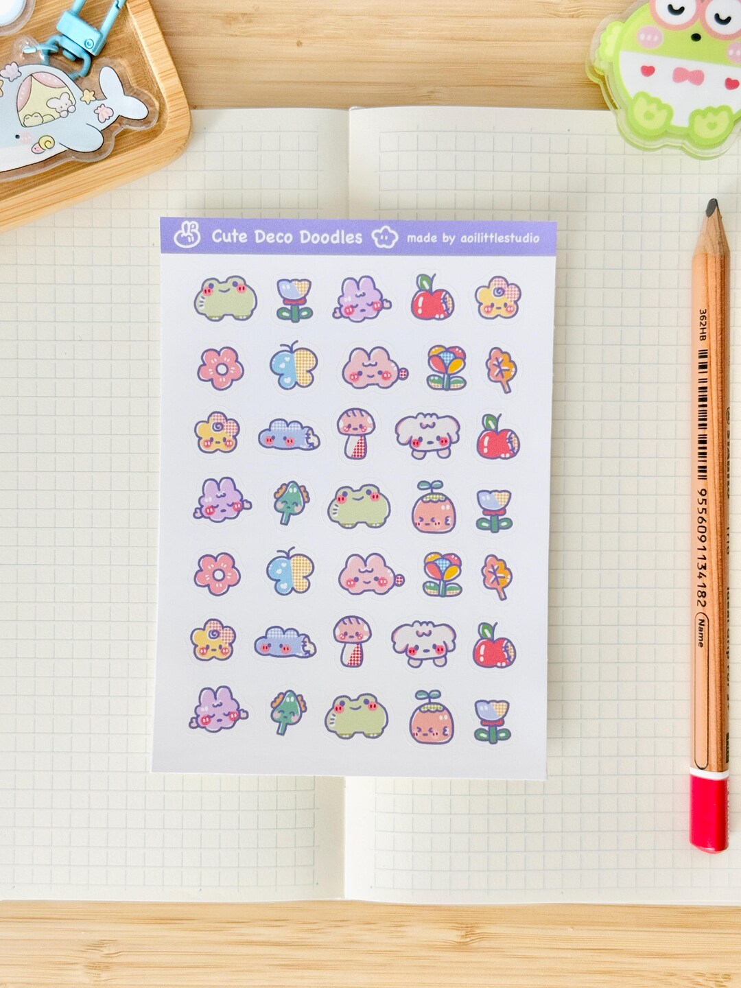 Cute Deco Doodles Sticker Sheet | Bullet Journal Stickers, Cute Planner ...