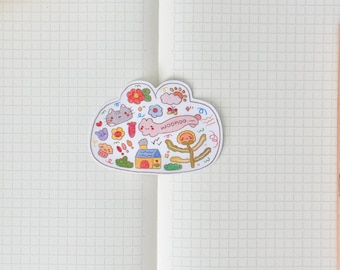 Bunny Dream Garden Sticker: Matte Laminated Kawaii Decal