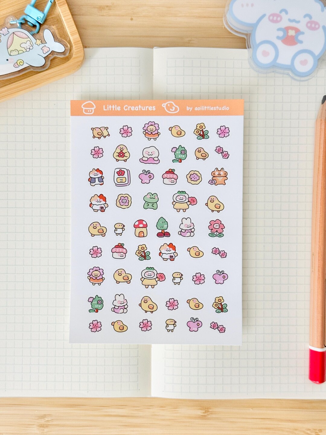 Little Creatures Sticker Sheet | Bullet Journal Stickers, Cute Planner ...