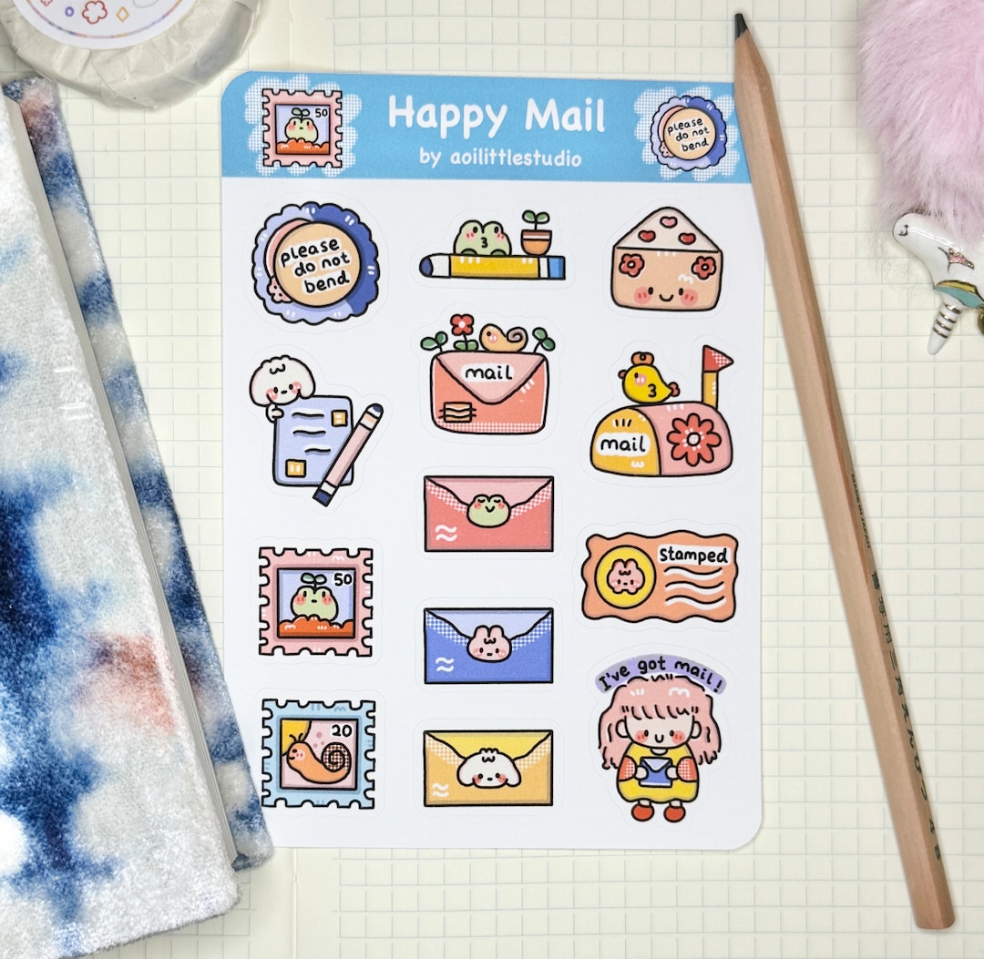 Happy Mail Sticker Sheet Bullet Journal Stickers, Cute Planner Stickers ...
