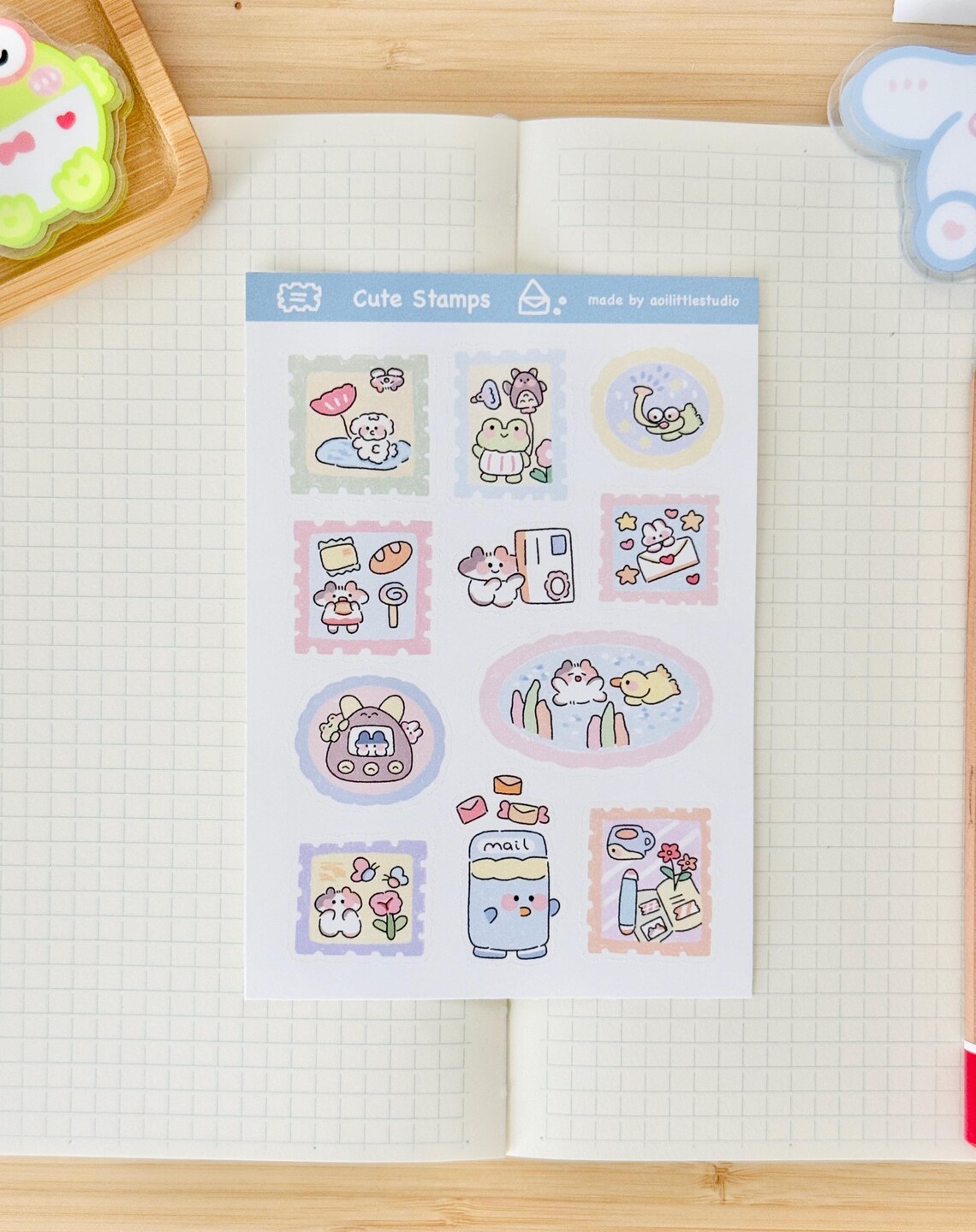 Cute Stamps Sticker Sheet | Bullet Journal Stickers, Cute Planner ...