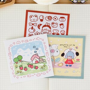 Impressão de arte - Conjunto de 3 | Mini conjunto de impressão de arte, cartões fofos, conjunto de impressão de arte | Cartão ilustrado, impressão de arte, decoração de parede fofa, fosco, pacote de cartões