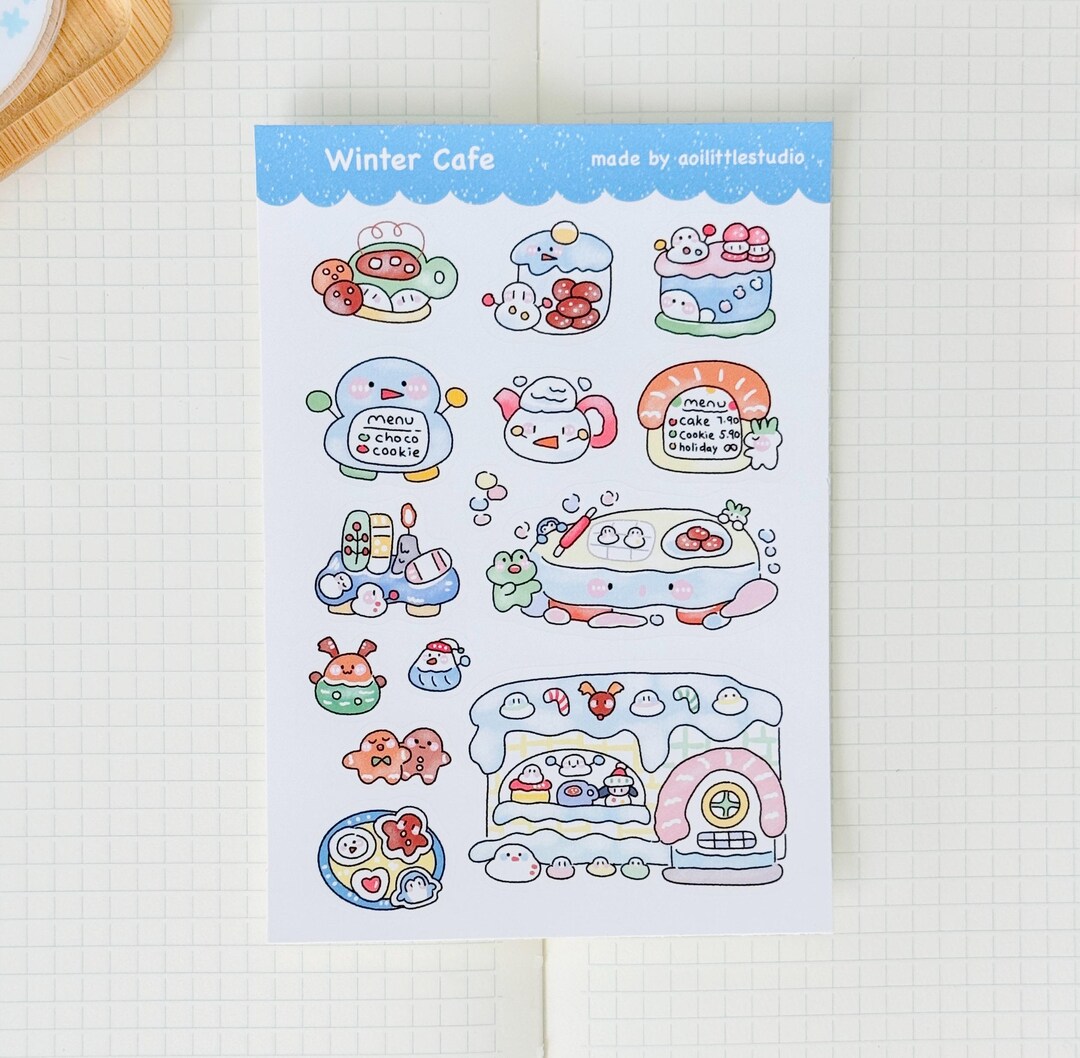 Winter Cafe Sticker Sheet | Bullet Journal Stickers, Cute Planner ...