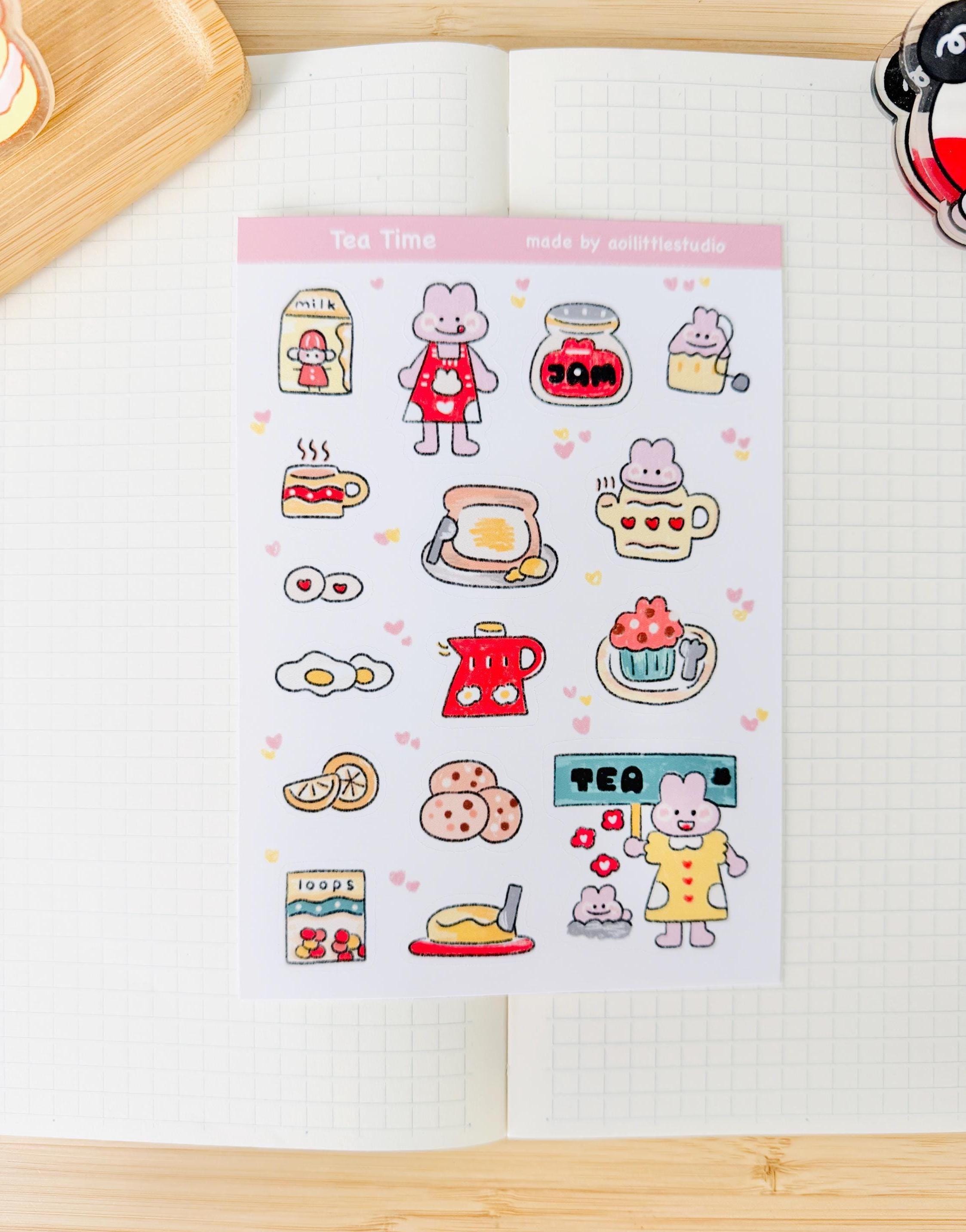 Tea Time Sticker Sheet | Bullet Journal Stickers, Cute Planner Stickers ...