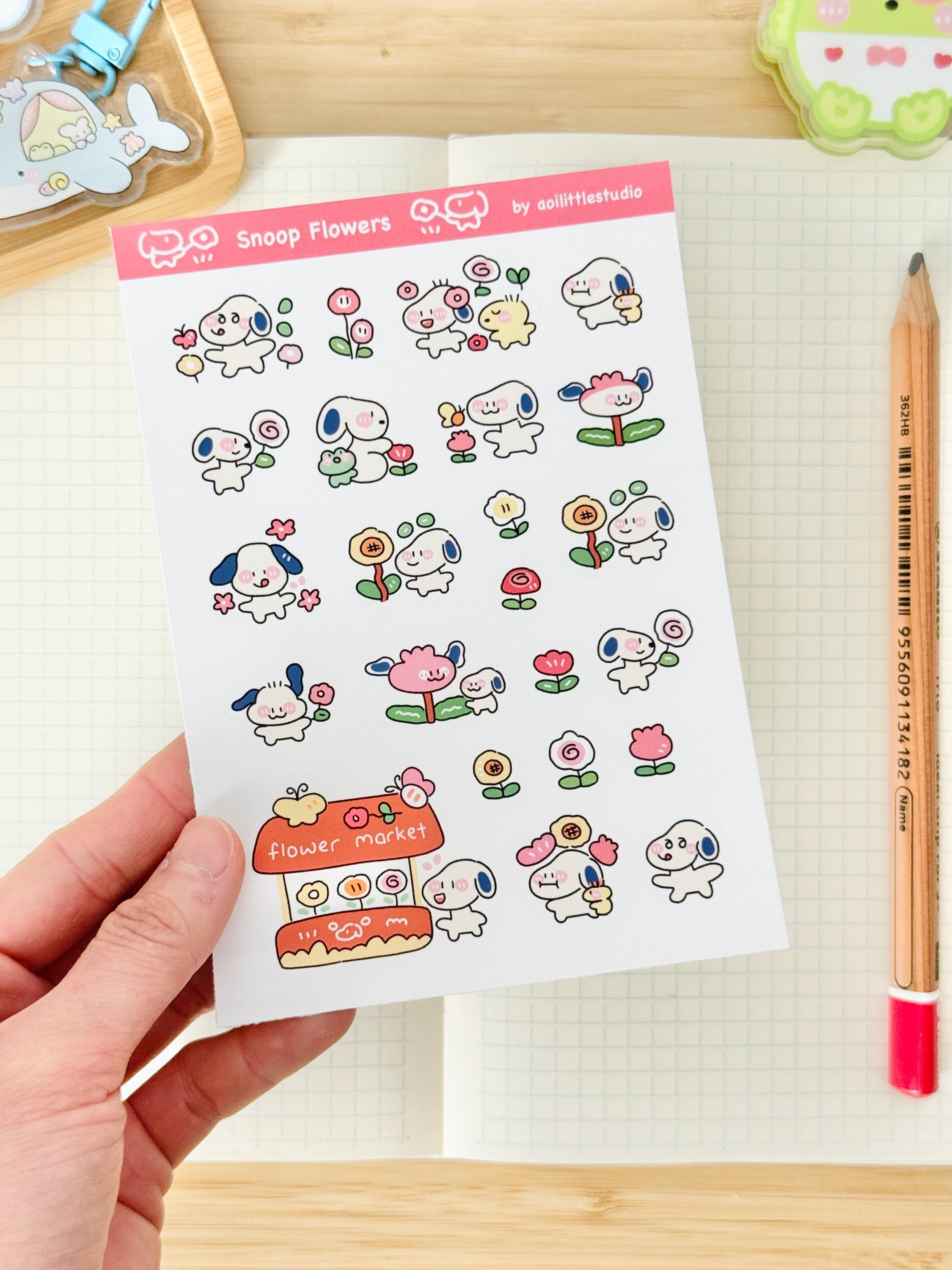 Snoop Flowers Sticker Sheet | Bullet Journal Stickers, Cute Planner ...