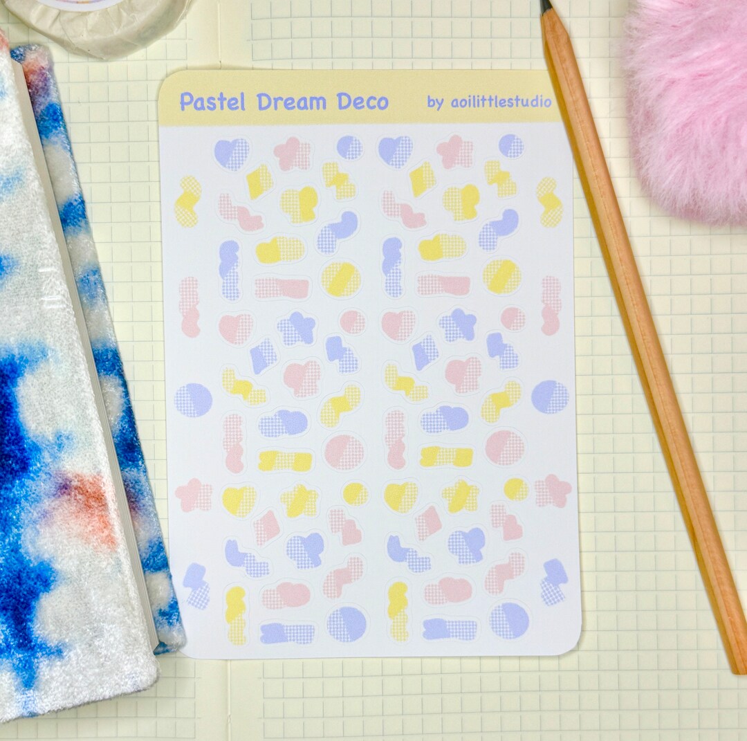 Pastel Dream Deco Sticker Sheet Bullet Journal Stickers, Cute Planner