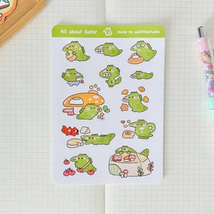 Adesivos Tudo Sobre Gator | Adesivos para Bullet Journal, Adesivos Fofos para Planejador, Adesivos para Scrapbook, Carta para Amigo por Correspondência | Crocodilo, fofo