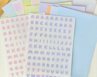 Mixed Colors Alphabet Stickers: Pastel Planner Stickers