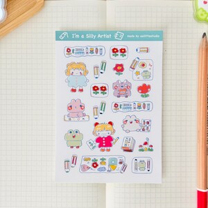Adesivos "Eu sou um artista bobo" | Adesivos para bullet journal, adesivos fofos para planner, adesivos para scrapbook, carta para amigo por correspondência | diversão, amor próprio