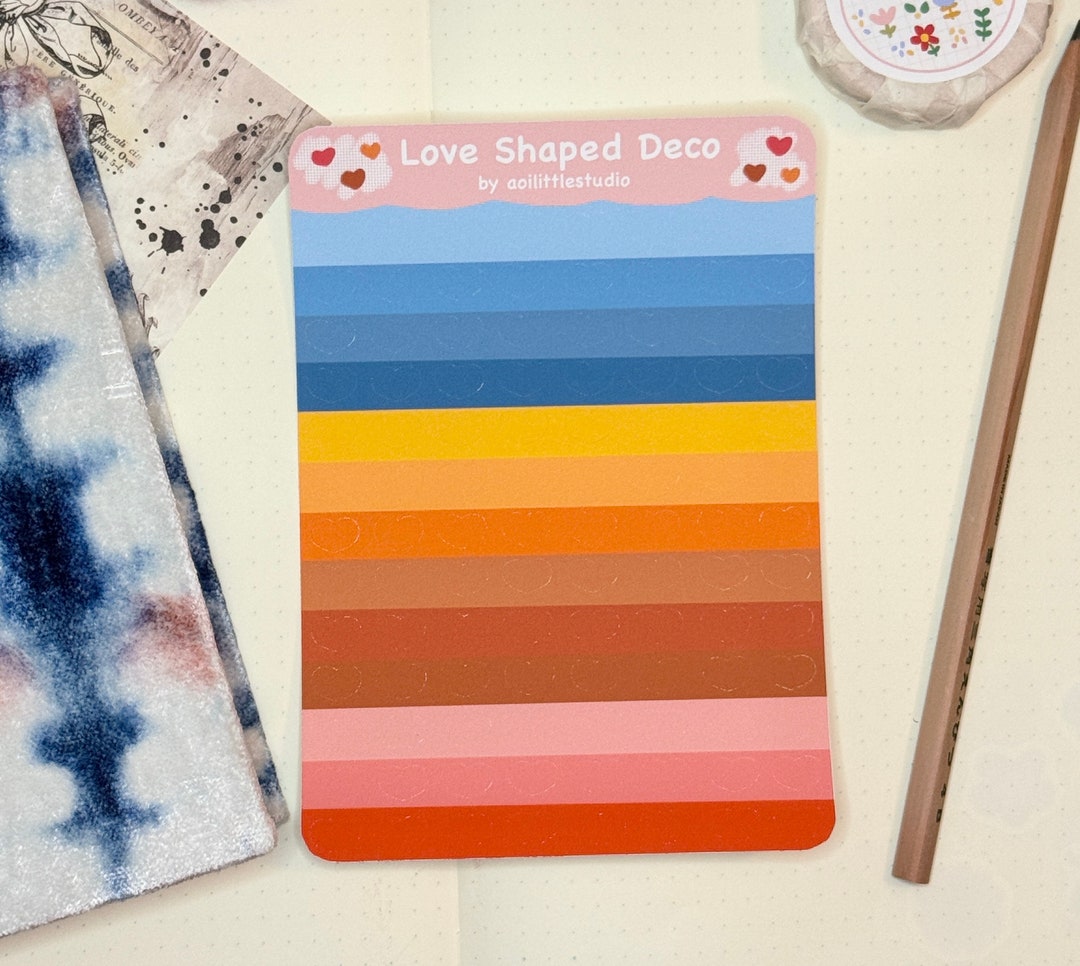 Love Shaped Deco Sticker Sheet Bullet Journal Stickers, Cute Planner ...