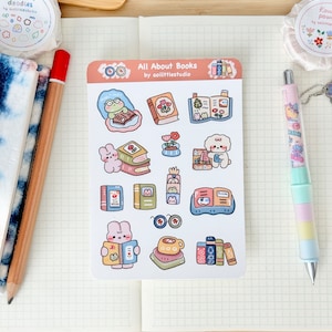 All About Books Sticker Sheet | Bullet Journal Stickers, Cute Planner Stickers, Scrapbook Stickers, PenPal Letter | bookworm, book lover