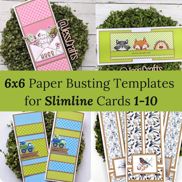 Card Sketches and Paper Busting Templates for 6x6 Paper and Slimline Cards 1-10 | One Sheet Wonders for Card Maker Pattern for Paper Crafter